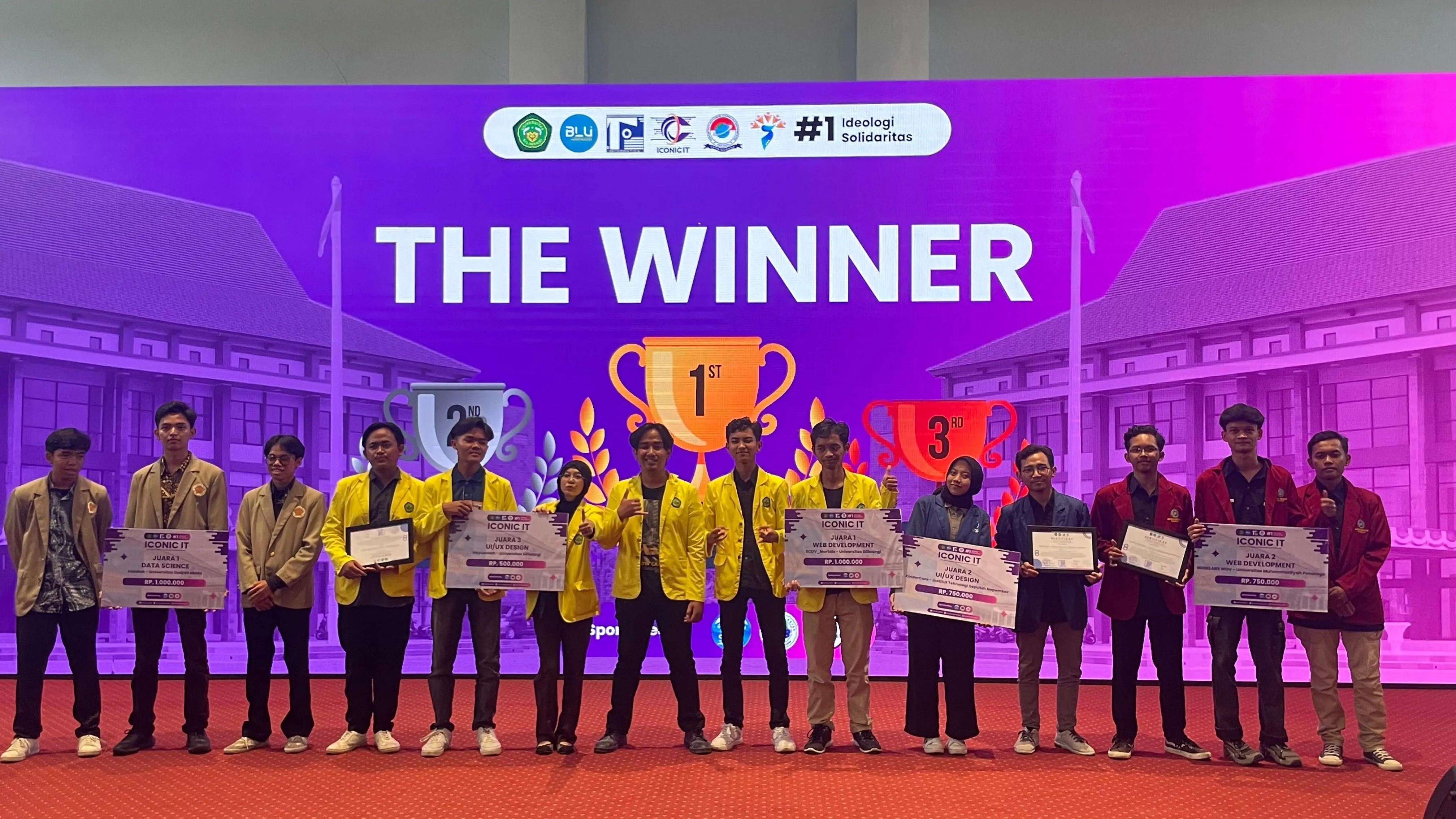 Team Photo at Podium