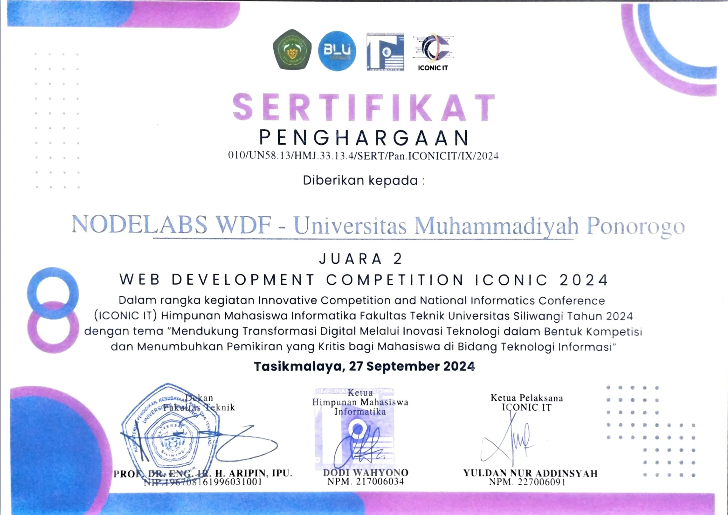 Winner Certificate